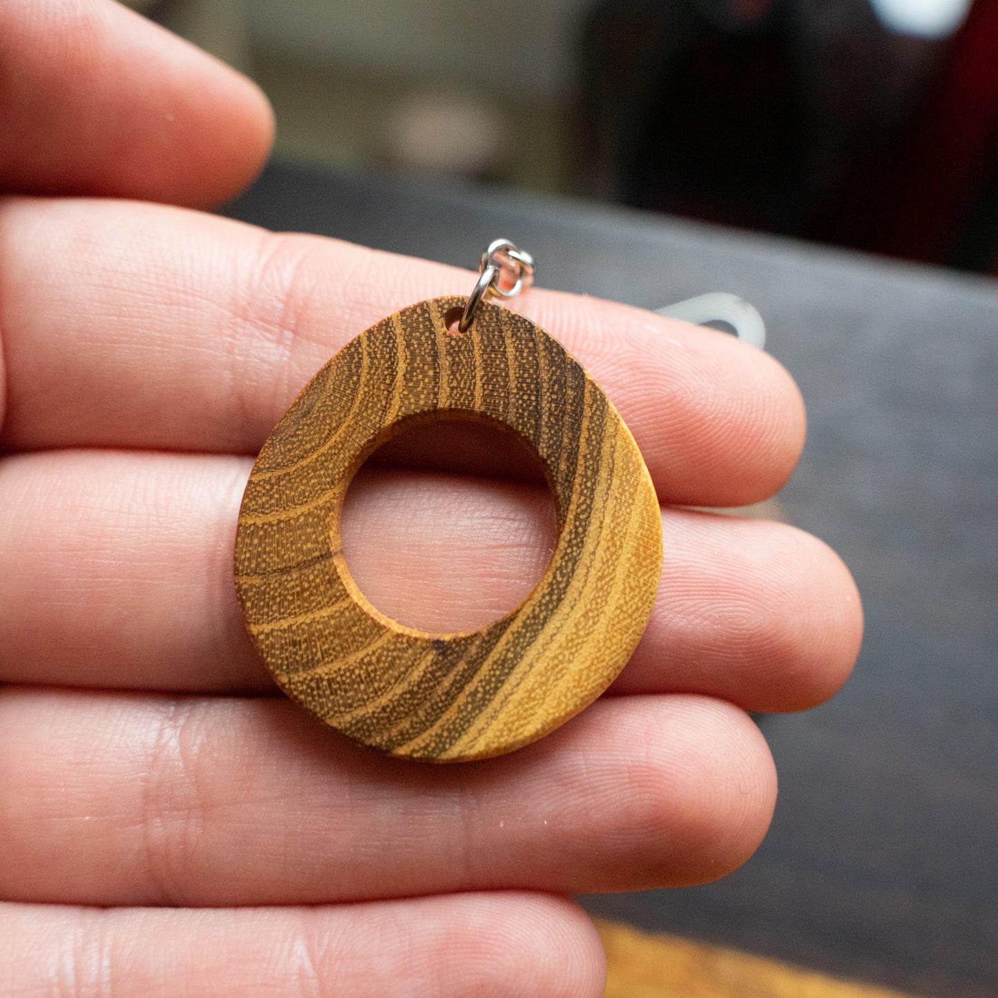 Earrings made from local wood