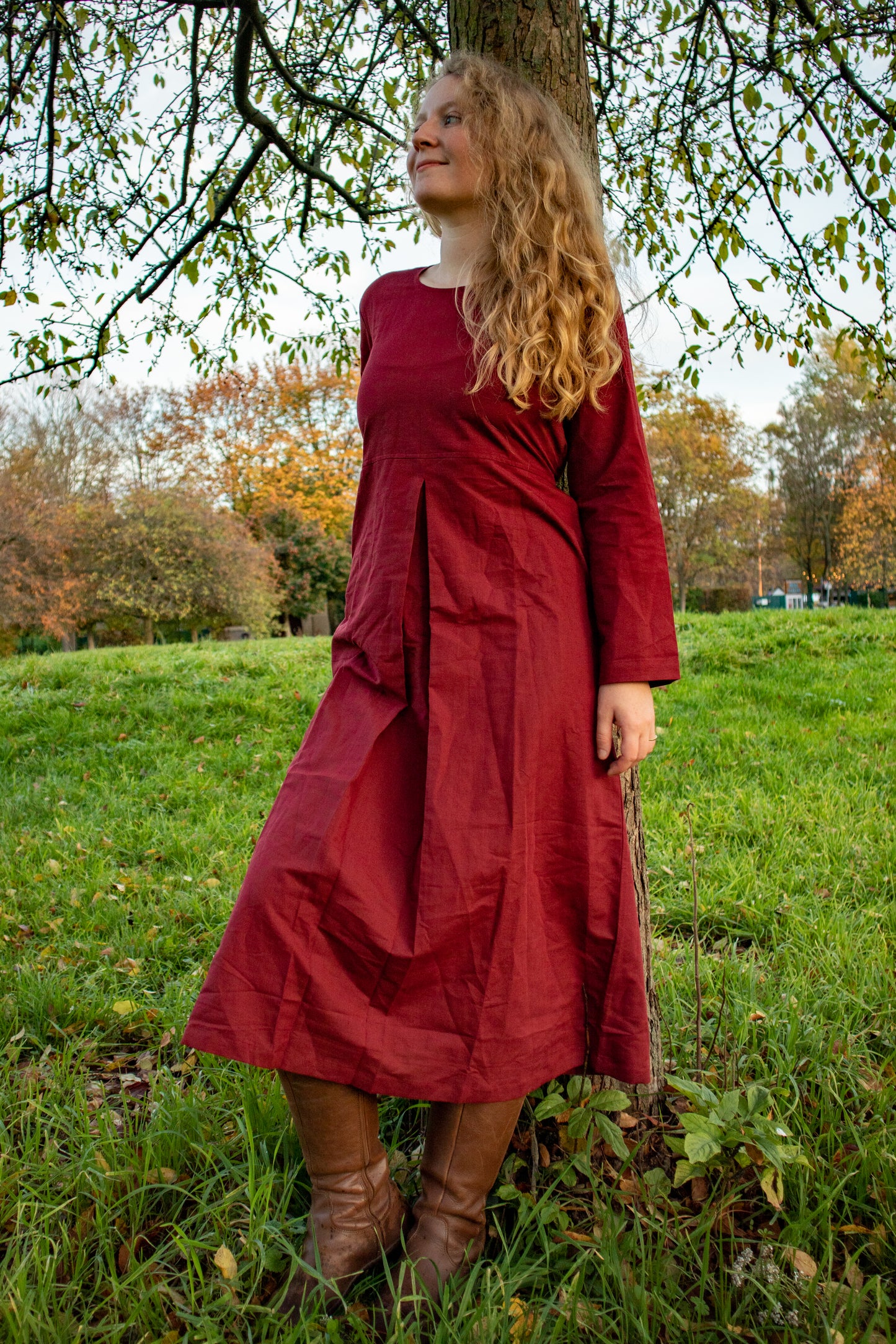 Gr. 38-46 Leinenkleid