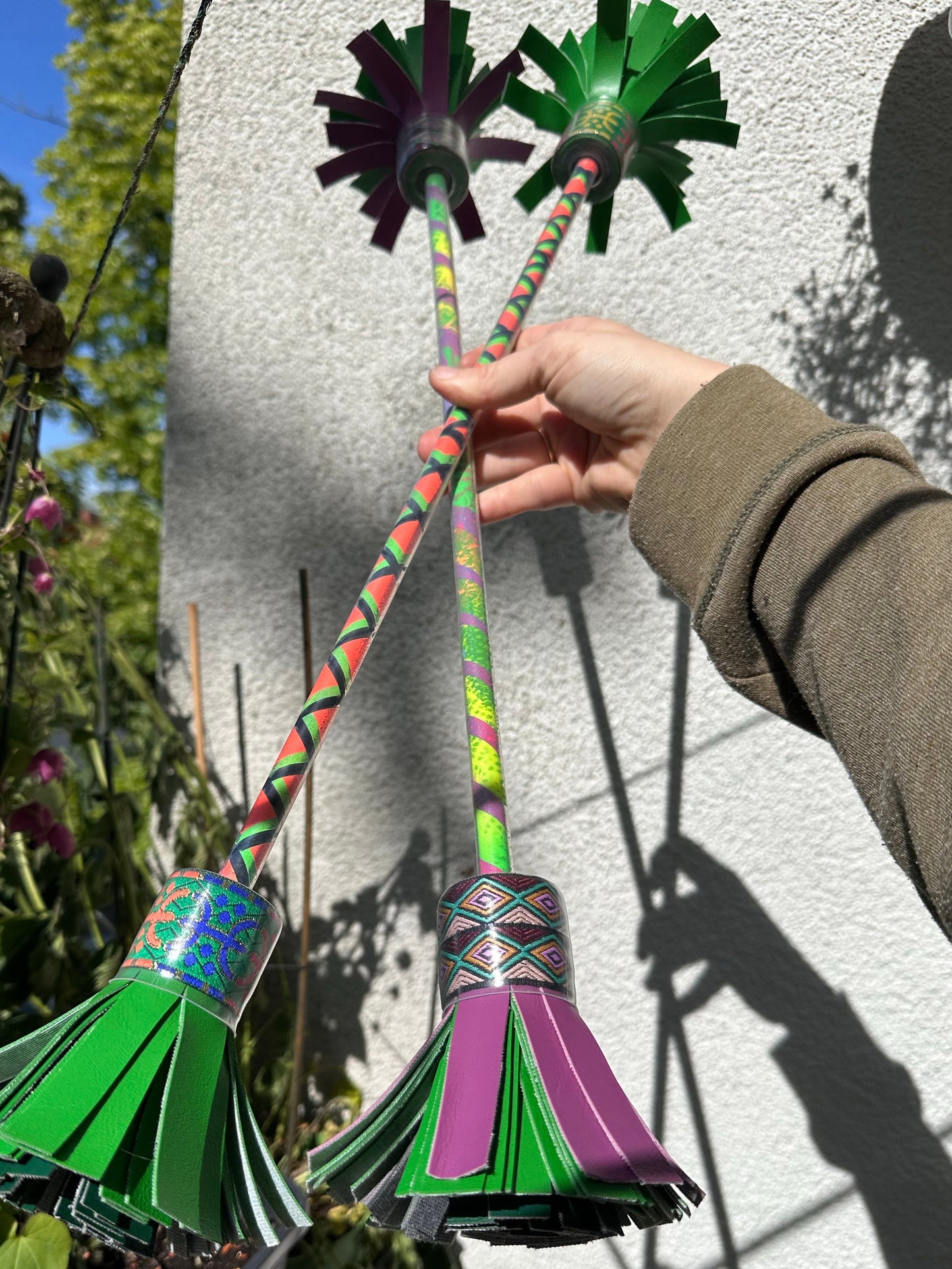 Flowerstick - medium - Farn mit grün & lila 🌿