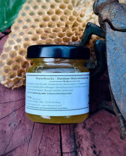 Méōmera Wurzelwachs | Holzpflege mit Bienenwachs & Kolophonium | 40 ml