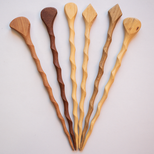 Extra lange Haarnadeln aus recyceltem Holz – Perfekter Halt für jedes Haar