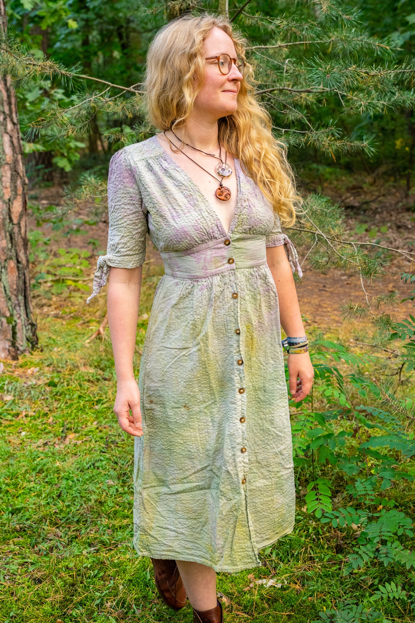 Gr. 38 - Kleid im Blättertraum