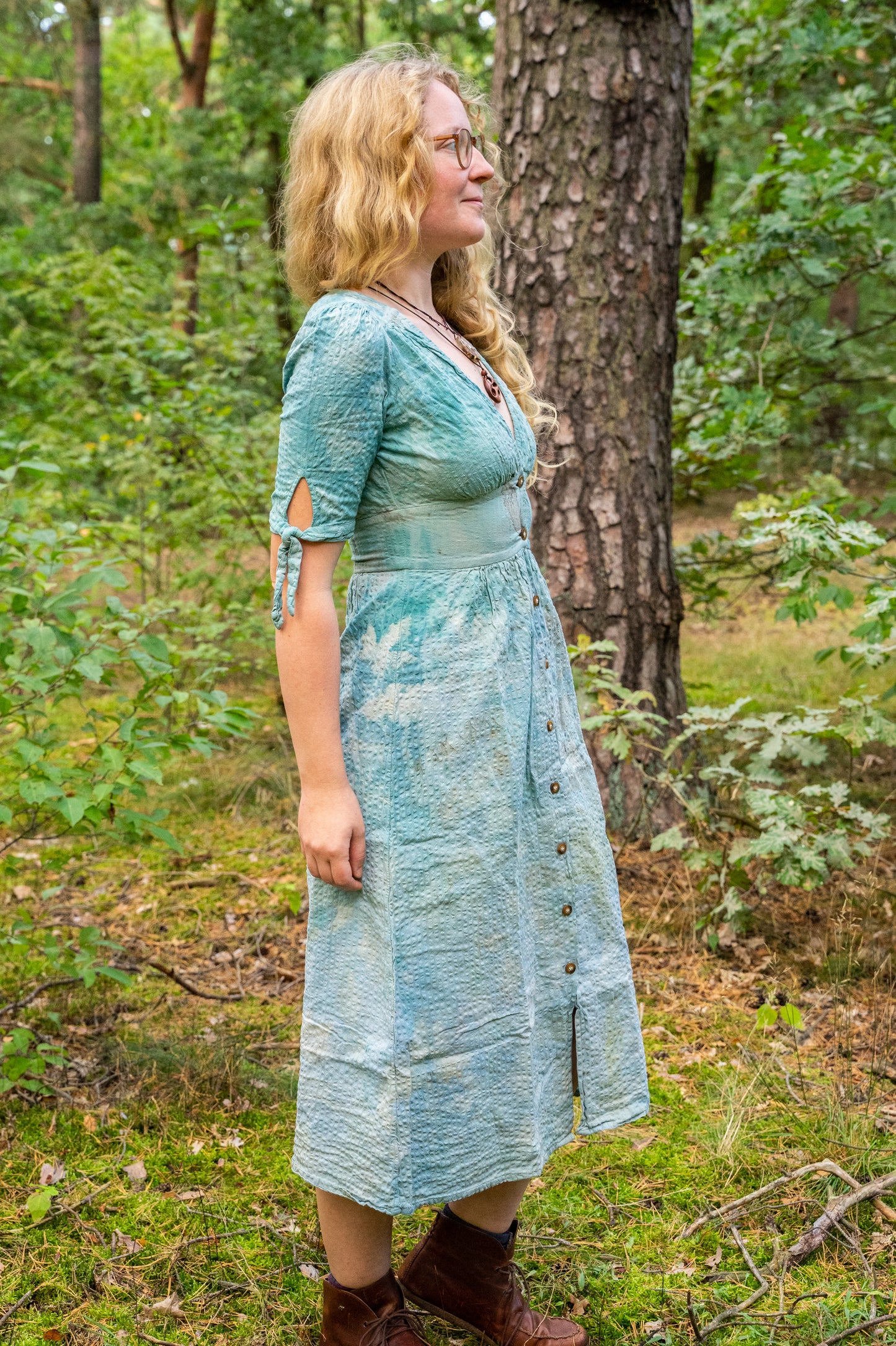 Gr. 34 - Kleid im Blättertraum