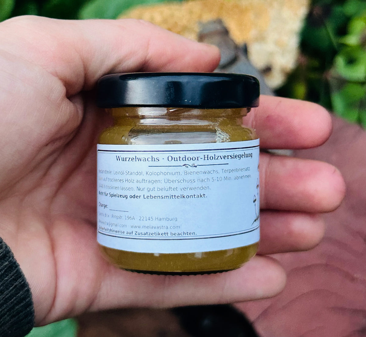 Méōmera Wurzelwachs | Holzpflege mit Bienenwachs & Kolophonium | 40 ml