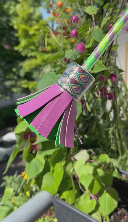 Flowerstick - medium - Farn mit grün & lila 🌿
