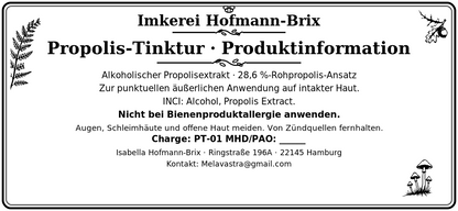 Propolis-Tinktur aus eigener Imkerei | 28,6 % Rohpropolis-Ansatz | 3–100 ml