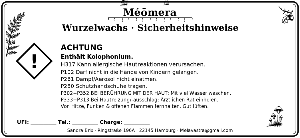 Méōmera Wurzelwachs | Holzpflege mit Bienenwachs & Kolophonium | 40 ml