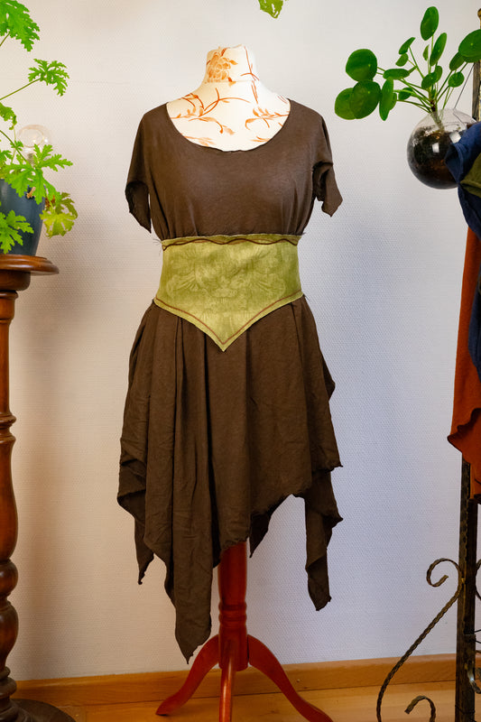 Size 36-40 - tunic dress with belt - hemp jersey