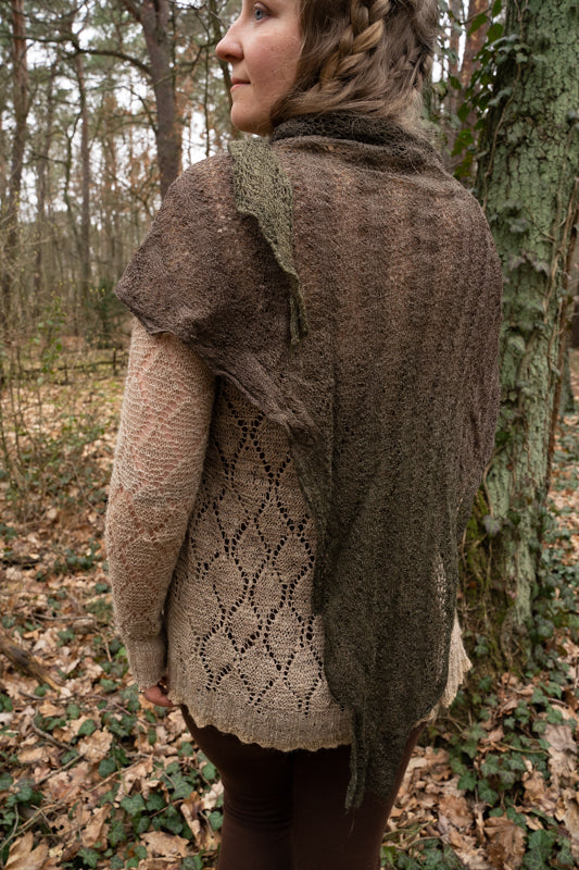 Triangular scarf / poncho - nettle fiber