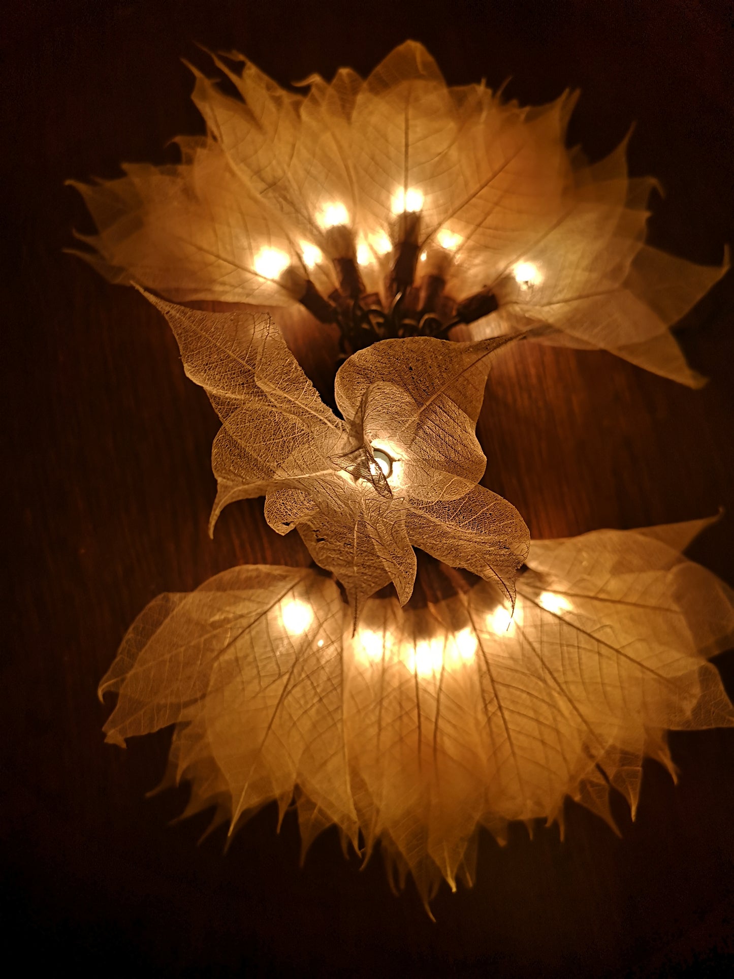 natural fairy lights made from real leaves