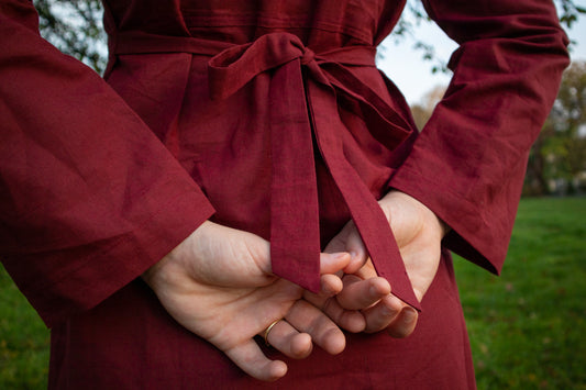 Gr. 38-46 Leinenkleid